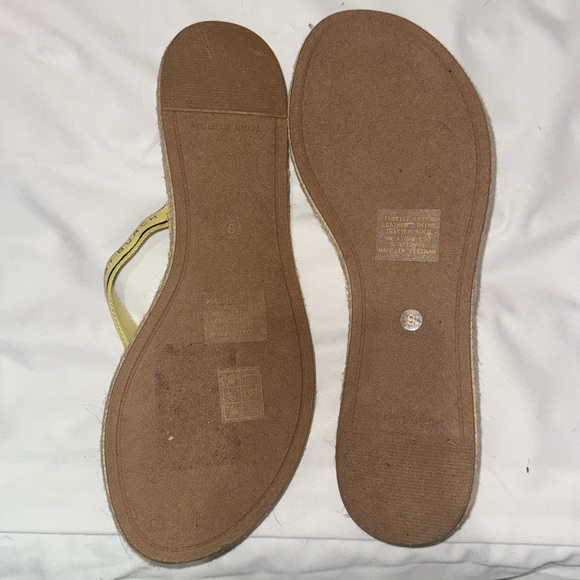 Tory Burch Ribbon Thong Espadrille Yellow Size 9 - Picture 3 of 3